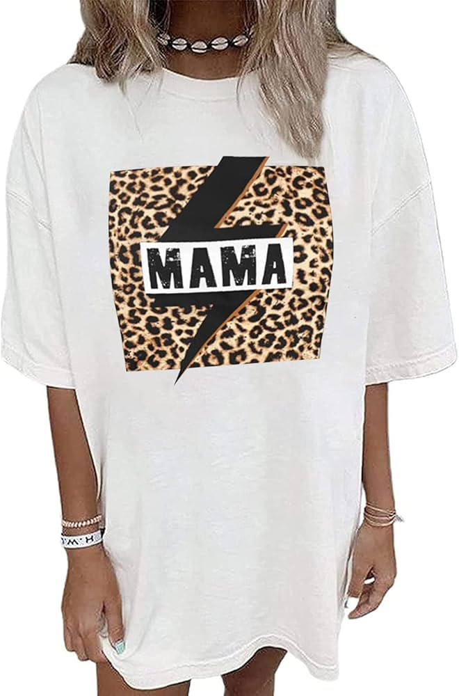 Avanova Women's Leopard Print Tops Short Sleeve Round Neck Casual Loose T Shirt | Amazon (US)