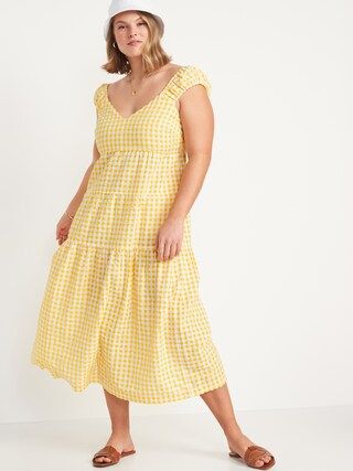 Tiered Seersucker All-Day Dress for Women | Old Navy (CA)