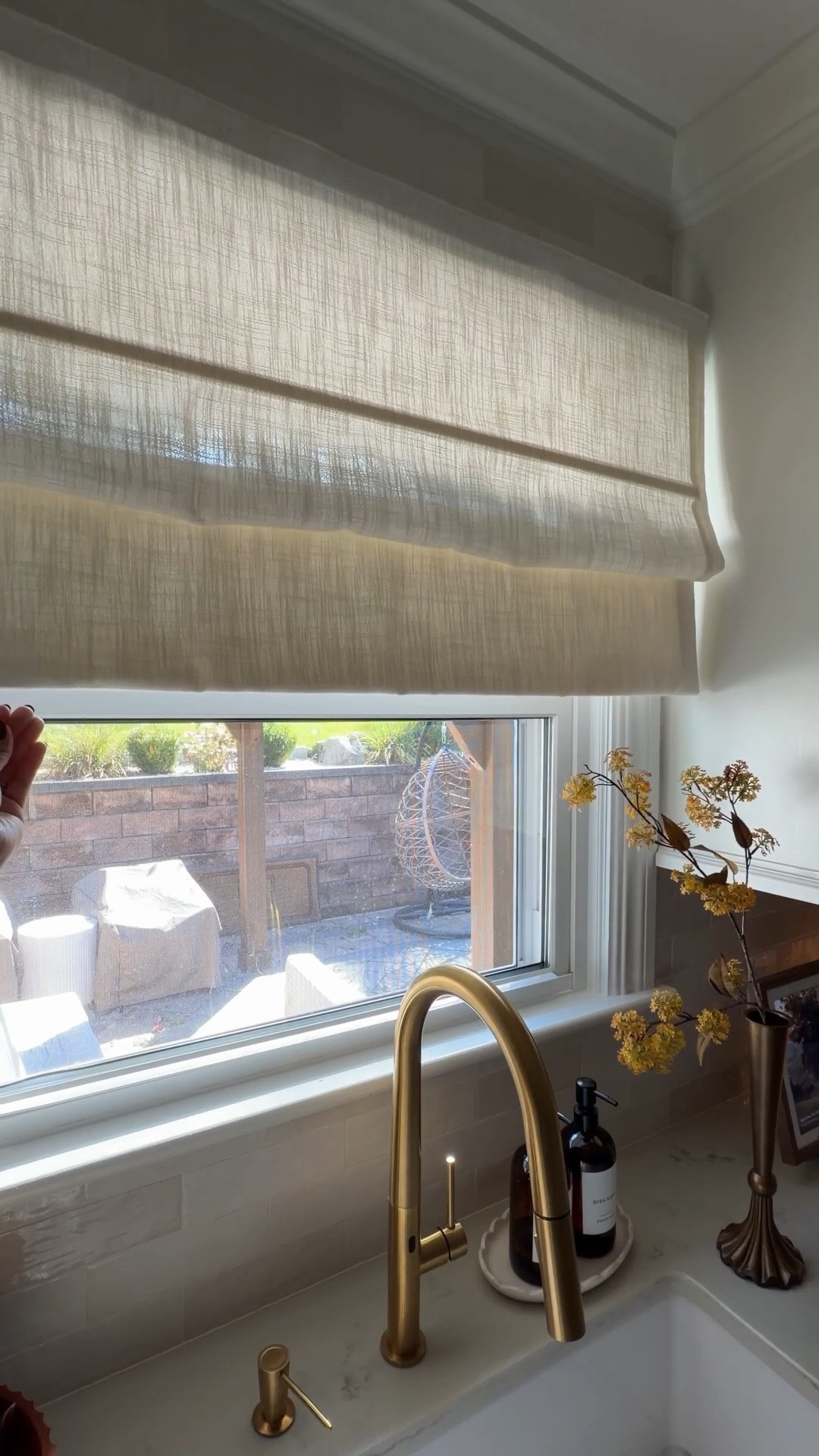 These linen roman shades completely elevated out kitchen for less. 🤎 Love the soft linen look and the texture they add. Such a simple way to make your windows feel more finished and give your home that designer look for less!

Color: beige white 

Linking mine here! ✨

#LTKHome #AmazonHome #RomanShades