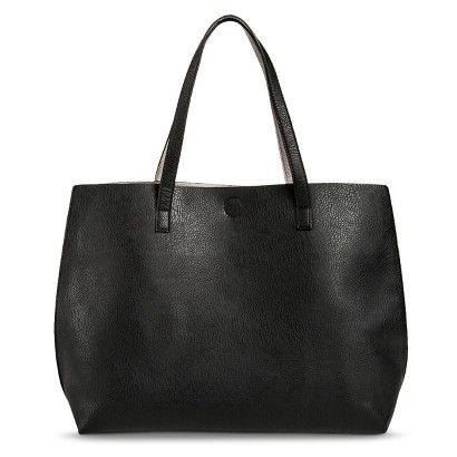 Women's Reversible Tote Handbag - Black/Gray | Target