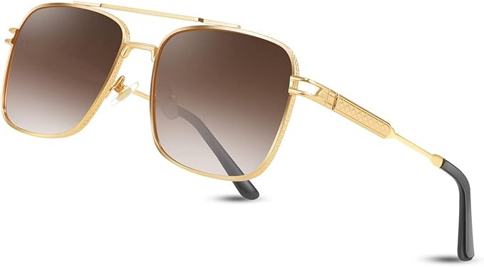 FEISEDY Retro Square Aviator Sunglasses for Men Women Vintage 70s Pilot Shades Classic Metal Fram... | Amazon (US)