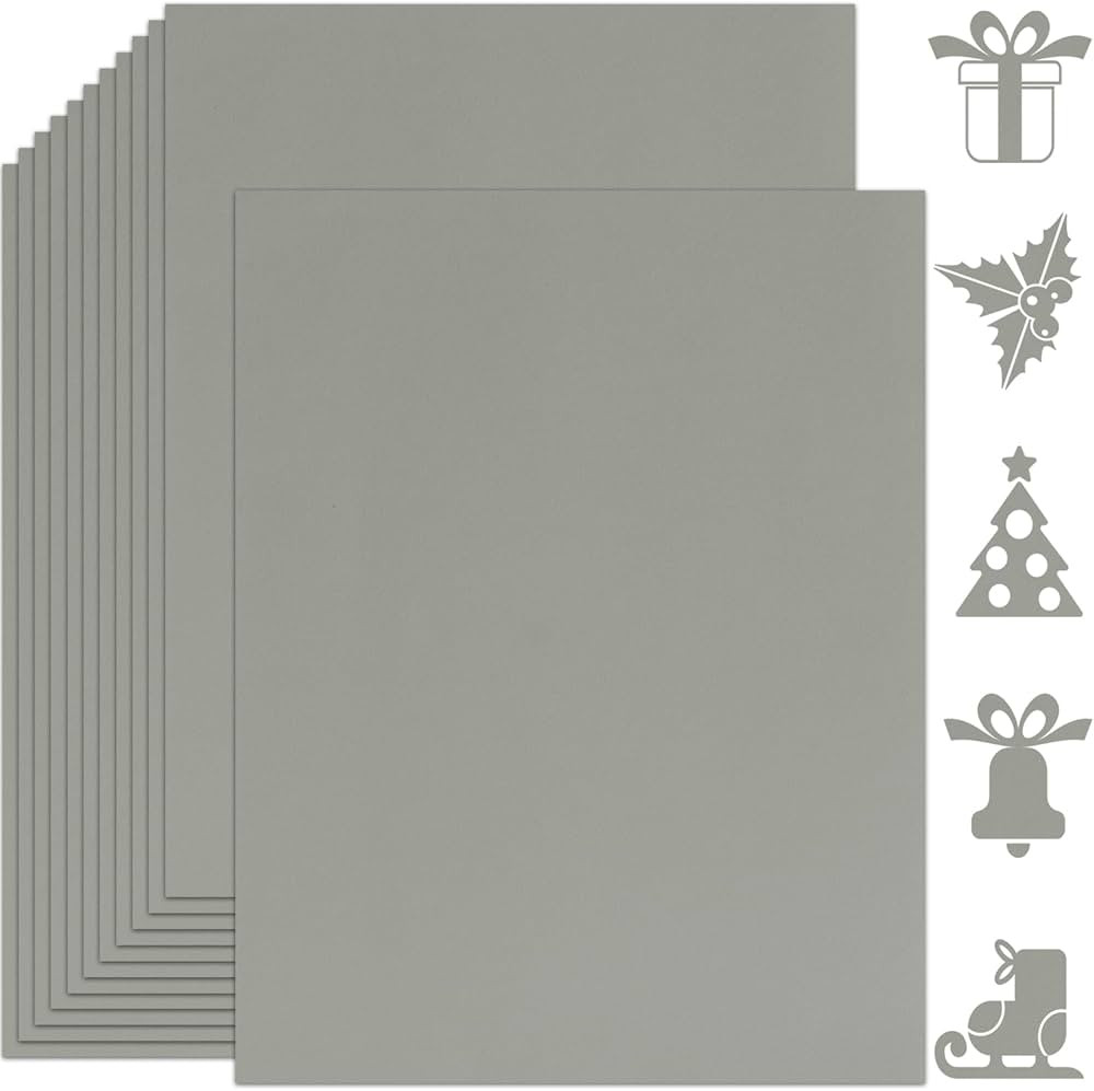 25 Sheets Gray Cardstock Paper 8.5'' x 11'', 250gsm/92lb Thick Paper for Scrapbook, Invitations, ... | Amazon (US)
