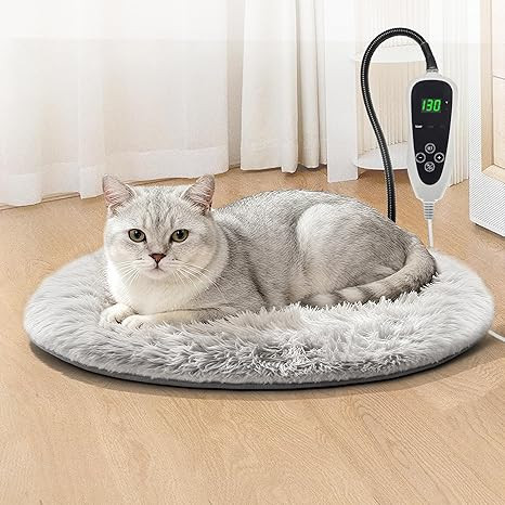 Cat Heating Pad Round-16 in with Smart Thermostat Switch and Power Line Protection Tube,Obtained ... | Amazon (US)
