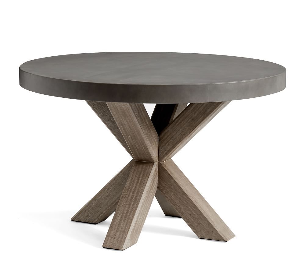 Abbott Round 48" Dining Table, Gray Wash | Pottery Barn (US)