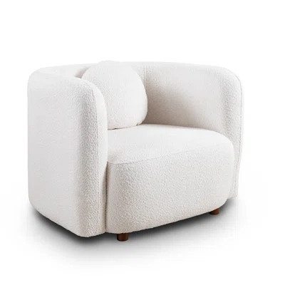 Accent Square Sofa Chair, Boucle Fabric Upholstered Single Cloud Couch Chair | Wayfair North America