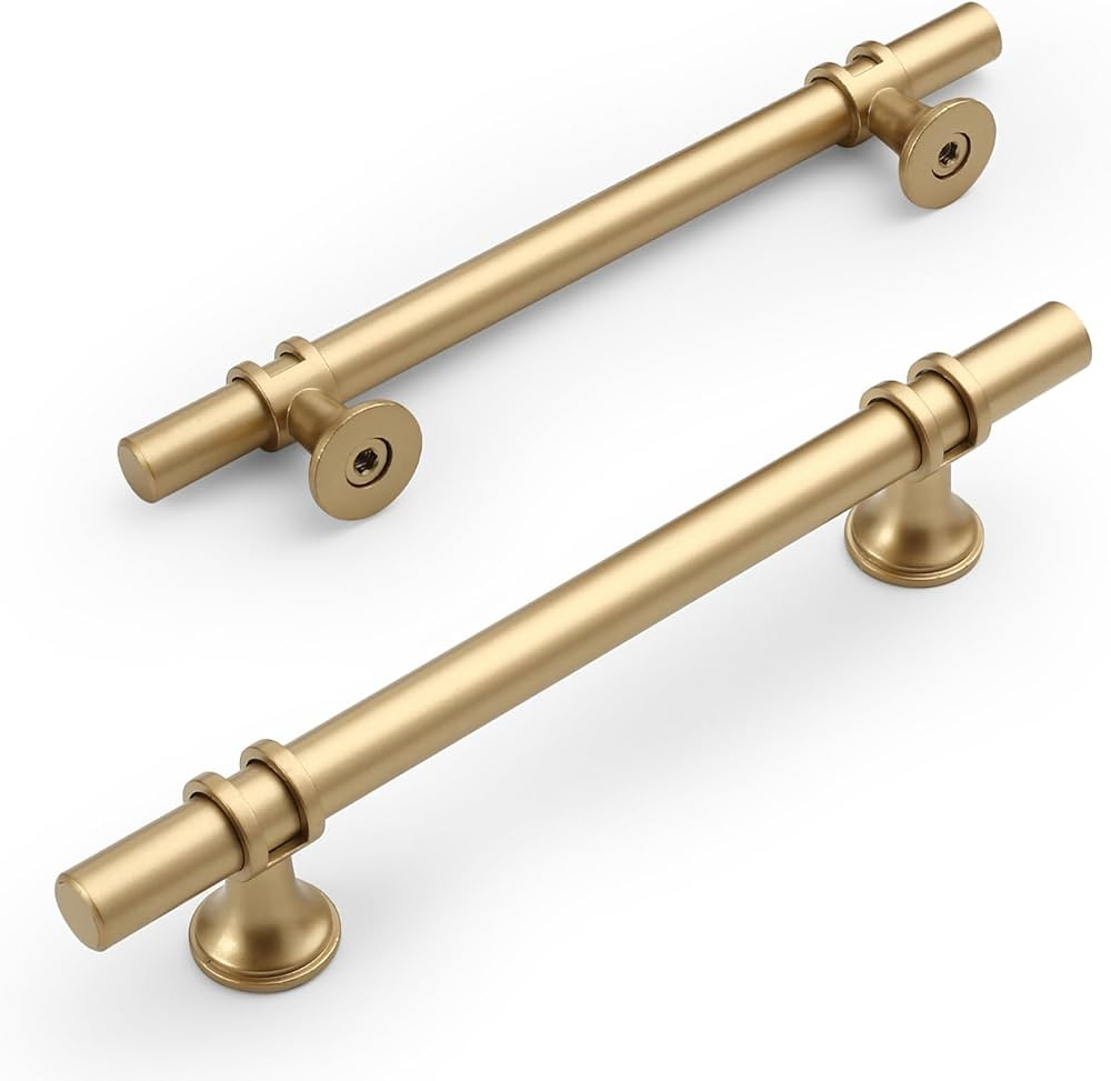 Amerdeco 10 Pack Matte Brushed Gold Cabinet Pulls 5 Inch(128MM) Hole Centers Kitchen Cabinet Hand... | Amazon (US)