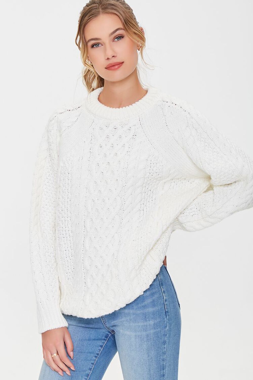 Cable Knit Raglan-Sleeve Sweater | Forever 21 | Forever 21 (US)