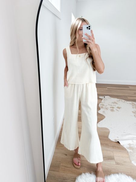 Amazon summer outfit idea. Linen set wearing small. Casual summer outfit 

#LTKfindsunder50 #LTKsalealert #LTKfindsunder100