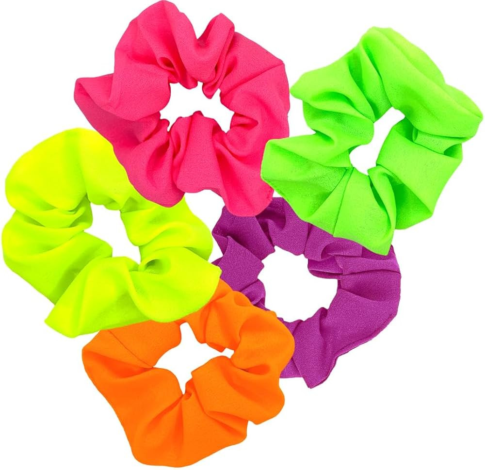 Neon Scrunchies for Hair, Neon Accessories for Hair, Neon Scrunchie, Scrunchy Elastic Hair Bands,... | Amazon (US)