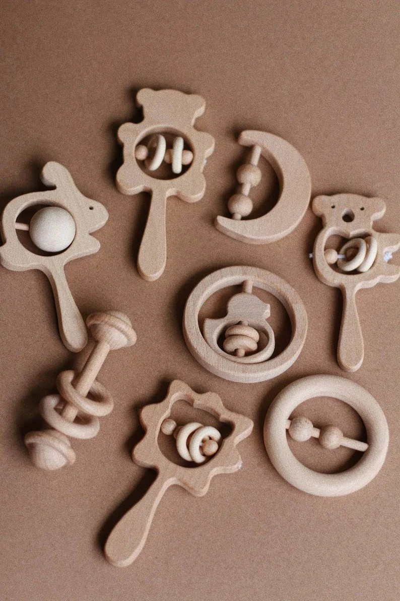 Wooden Rattle - Etsy | Etsy (US)