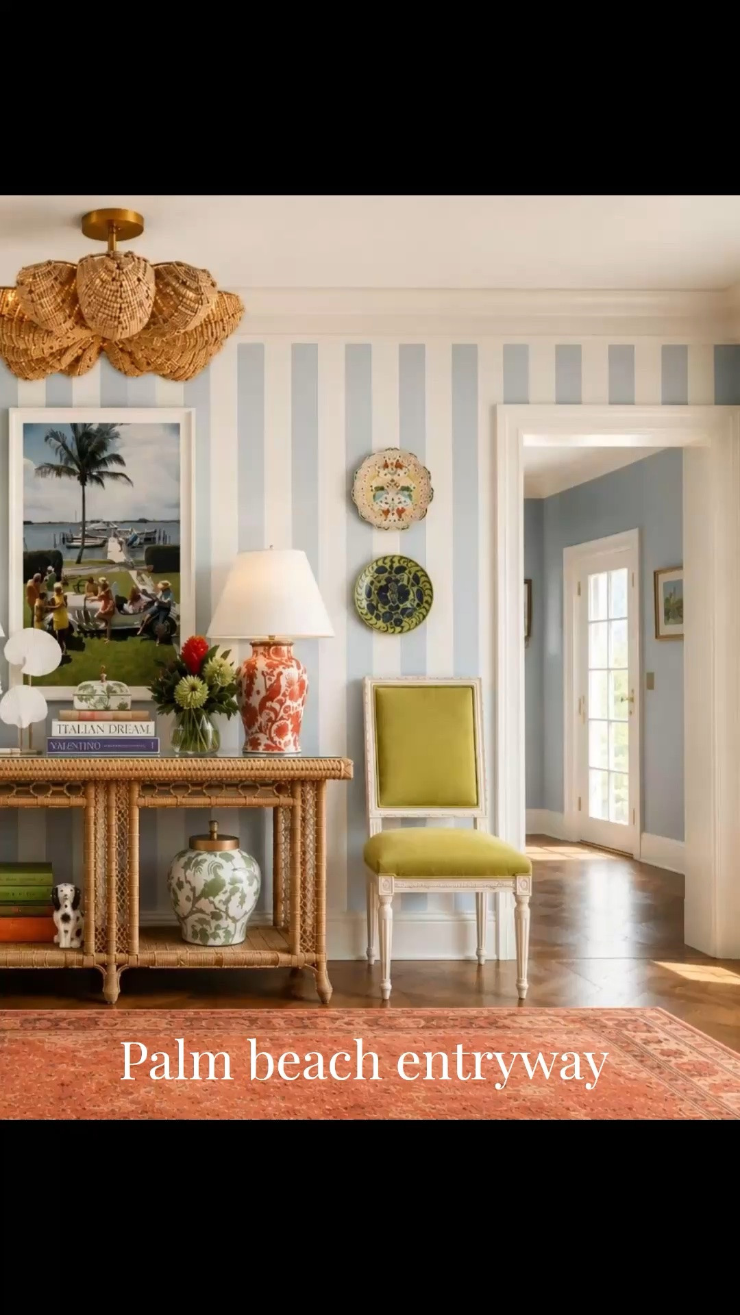 A curated and colorful palm beach entryway design 🩷💚

#LTKdayinmylife #LTKSaleAlert #LTKHome