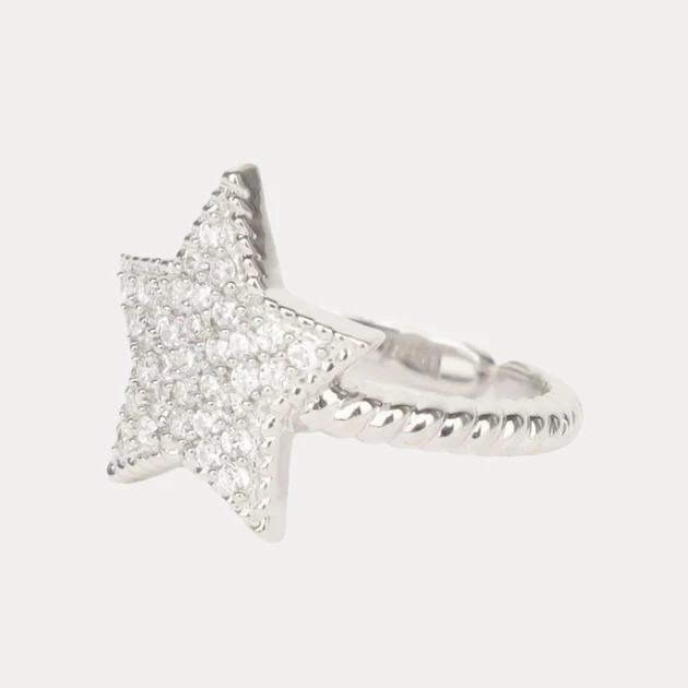 North Star Ring - Silver/White | BuDhaGirl