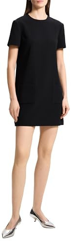 Theory Women's Short Sleeve Pocket Shift Dress, Black | Amazon (US)