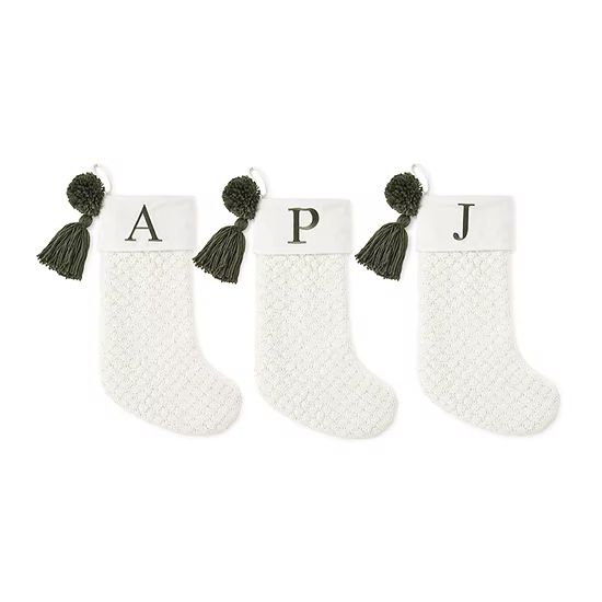 North Pole Trading Co. Ivory Knit Monogram Christmas Stocking Collection | JCPenney