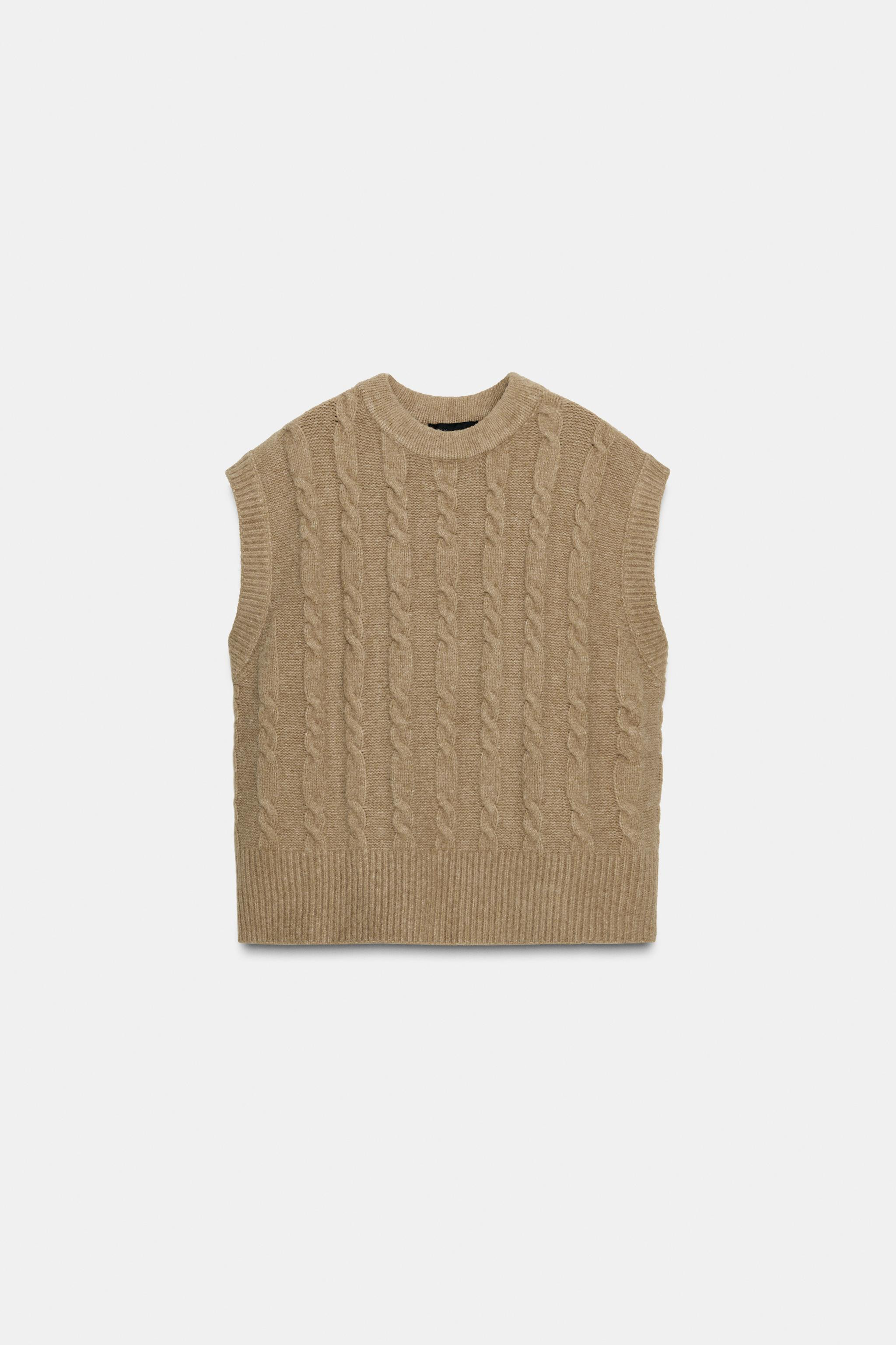 CABLE KNIT WAISTCOAT TOP | Zara US
