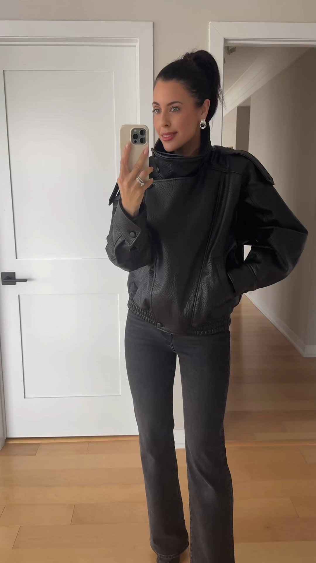 Caved and bought the viral jacket of the season! Obsessed with the funnel neck collar 🖤  wearing a size small 

#LTKcanada #LTKwinter