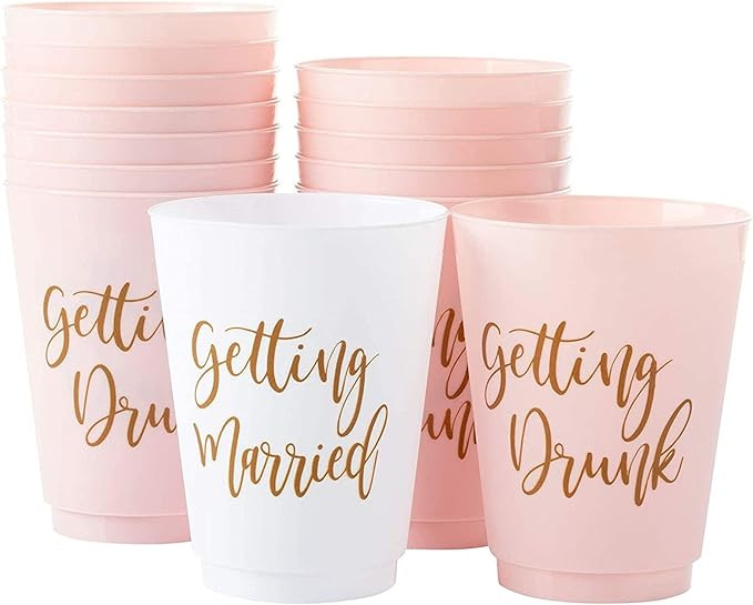 Sparkle and Bash Bachelorette Party Favors, Reusable Plastic Cups (16 oz, 15-Pack) | Amazon (US)