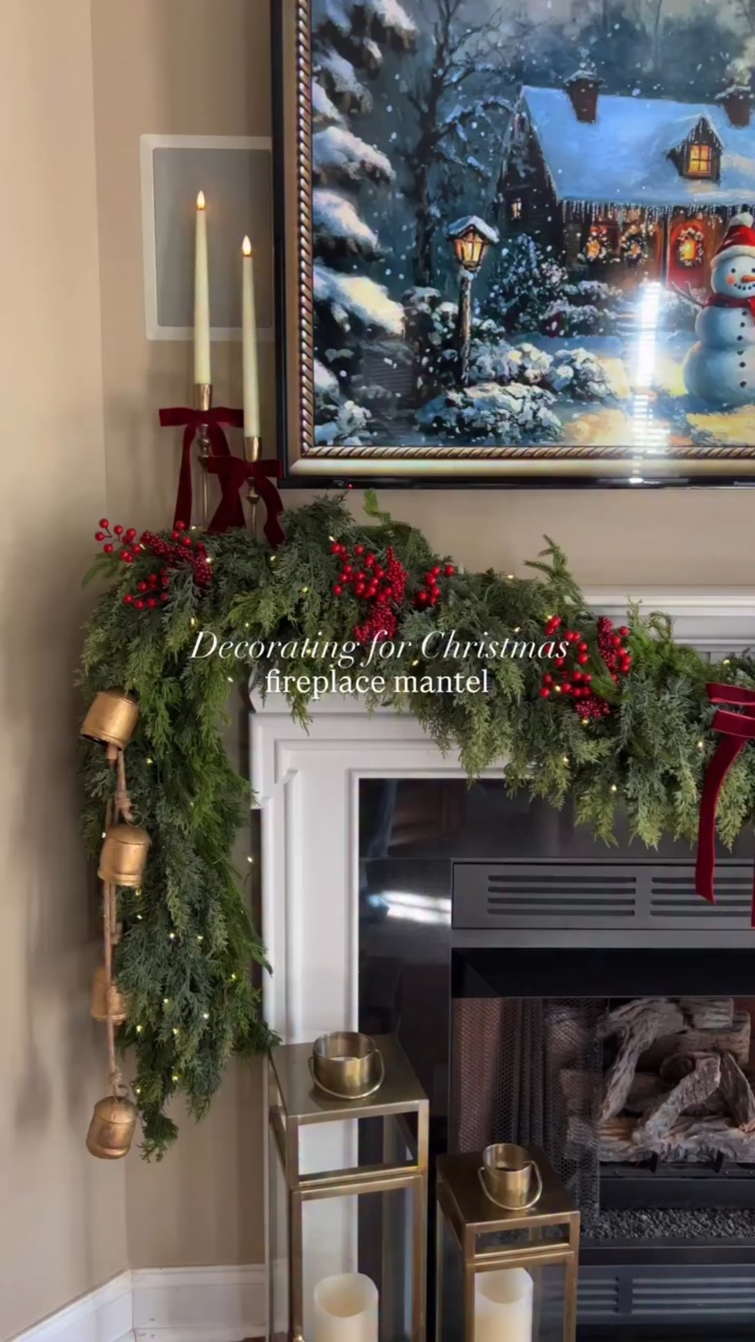 Decorating for Christmas: part 3- the fireplace/ mantel 🎄🎁✨

#christmas #christmasdecor #cozyathome
Christmas garland, Christmas bows, velvet bows, holiday mantel, holiday fireplace, classic Christmas decor

#LTKHoliday #LTKHome