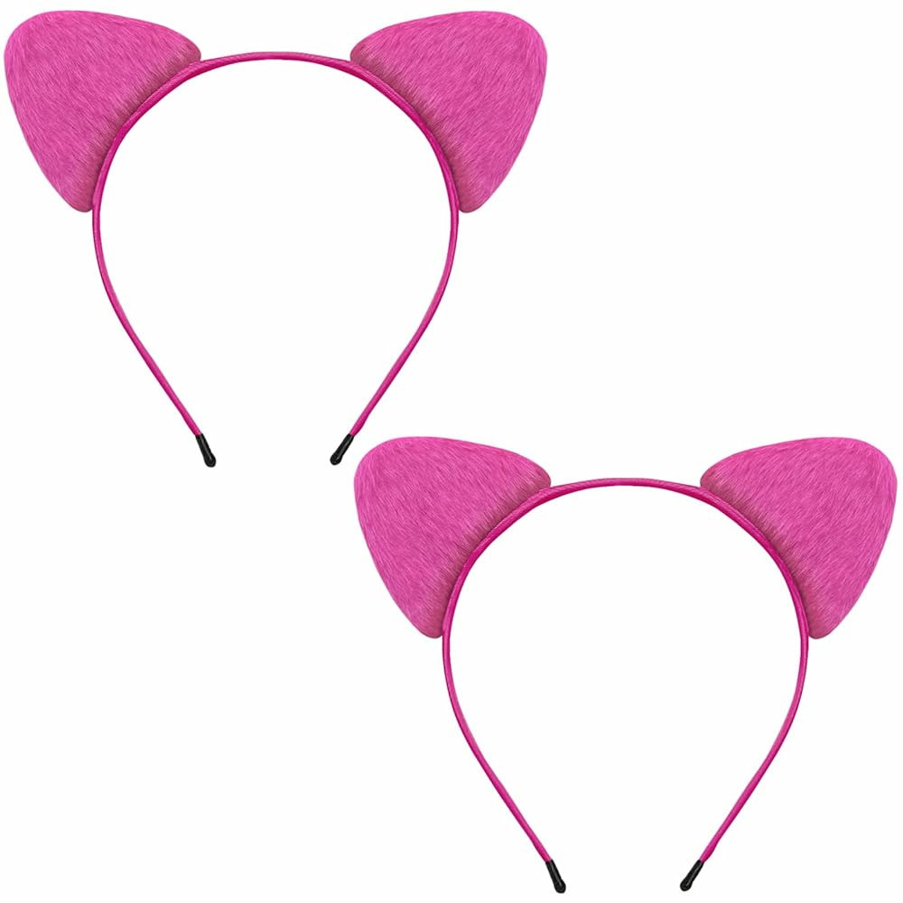 2 Pack Cat Ears Headband, Soft Furry Cat Ear for Women Boys & Girls, Cosplay Party Role Play Cats... | Amazon (US)