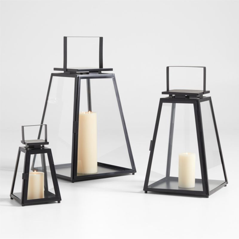 Dune Black Metal Lanterns | Crate & Barrel | Crate & Barrel