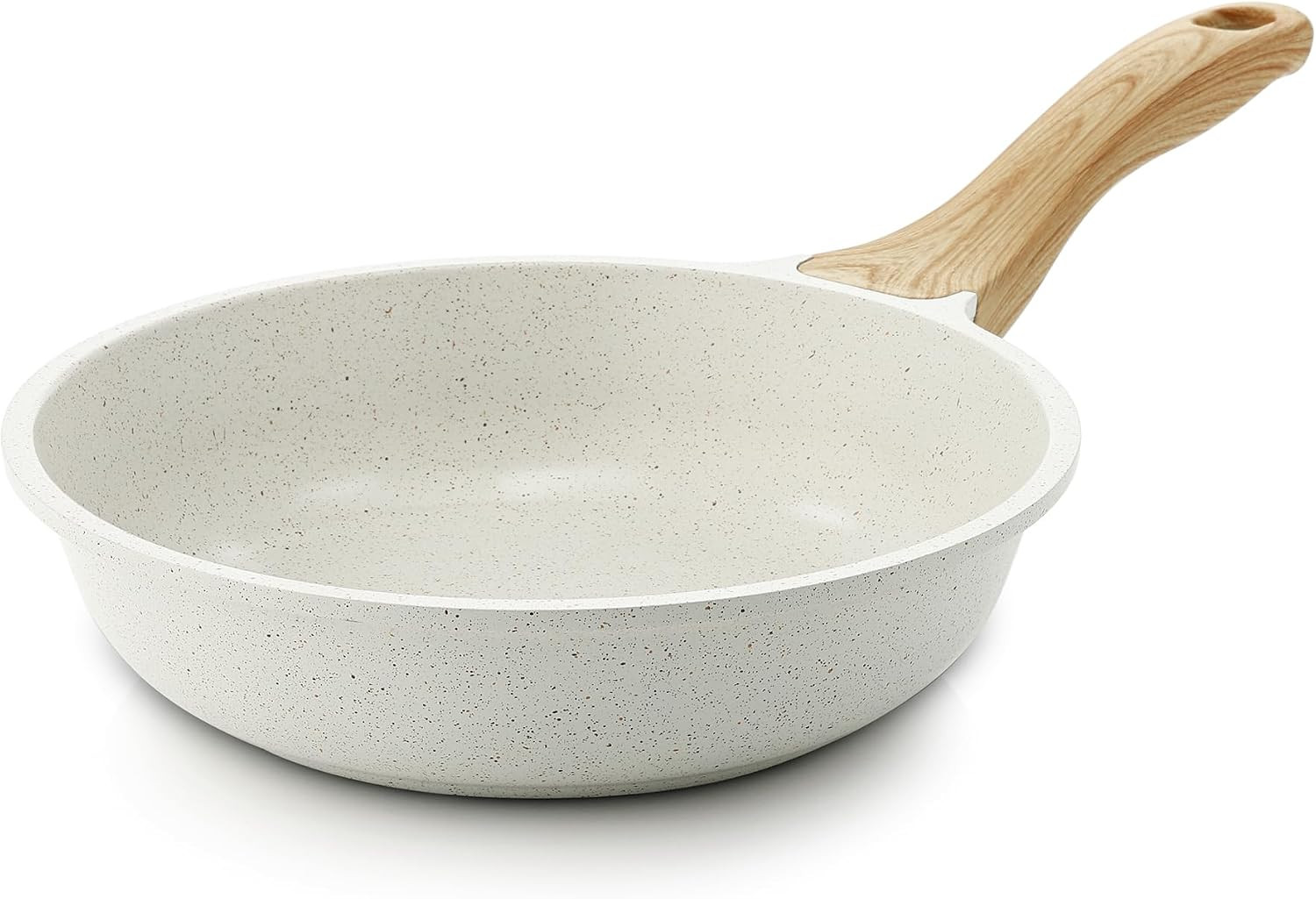 SENSARTE Nonstick Ceramic Frying Pan Skillet, 8 Inch Omelet Pan, Healthy Non Toxic Chef Pan, Induction Compatible Egg Pan with Heat Resistant Handle, PFAS-Free, White | Amazon (US)