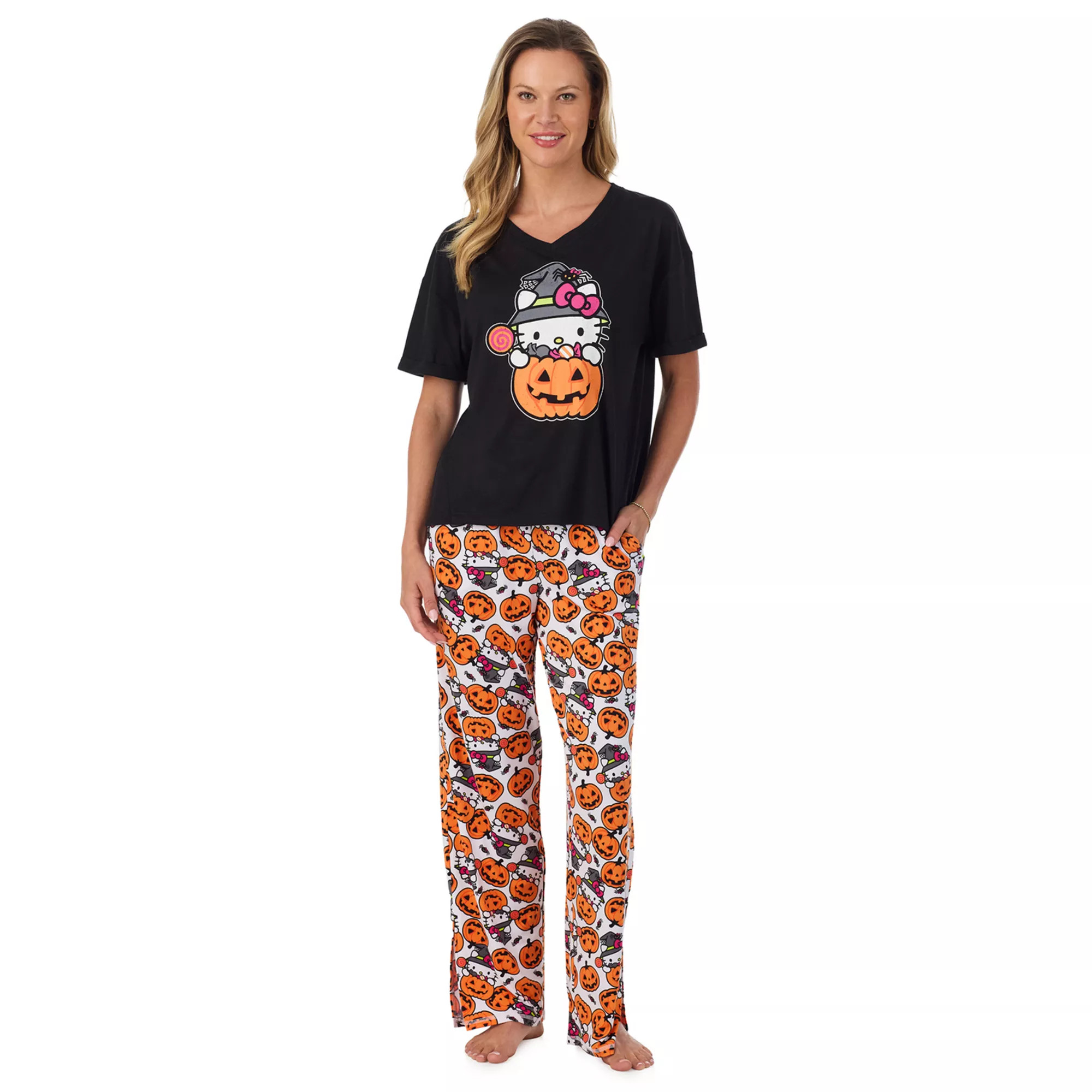Women's Hello Kitty Halloween Treats Pajama Top & Pajama Bottoms Set | Kohl's