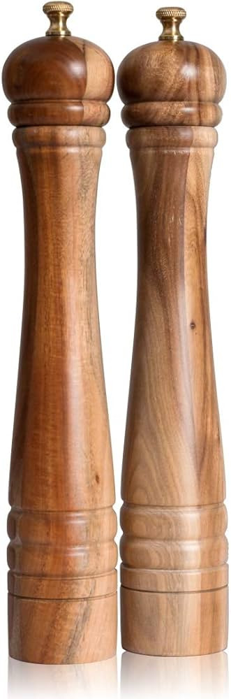 Salt and Pepper Mill Set, Pepper Grinder with Adjustable Ceramic Grinder, Salt Grinder with Stain... | Amazon (US)