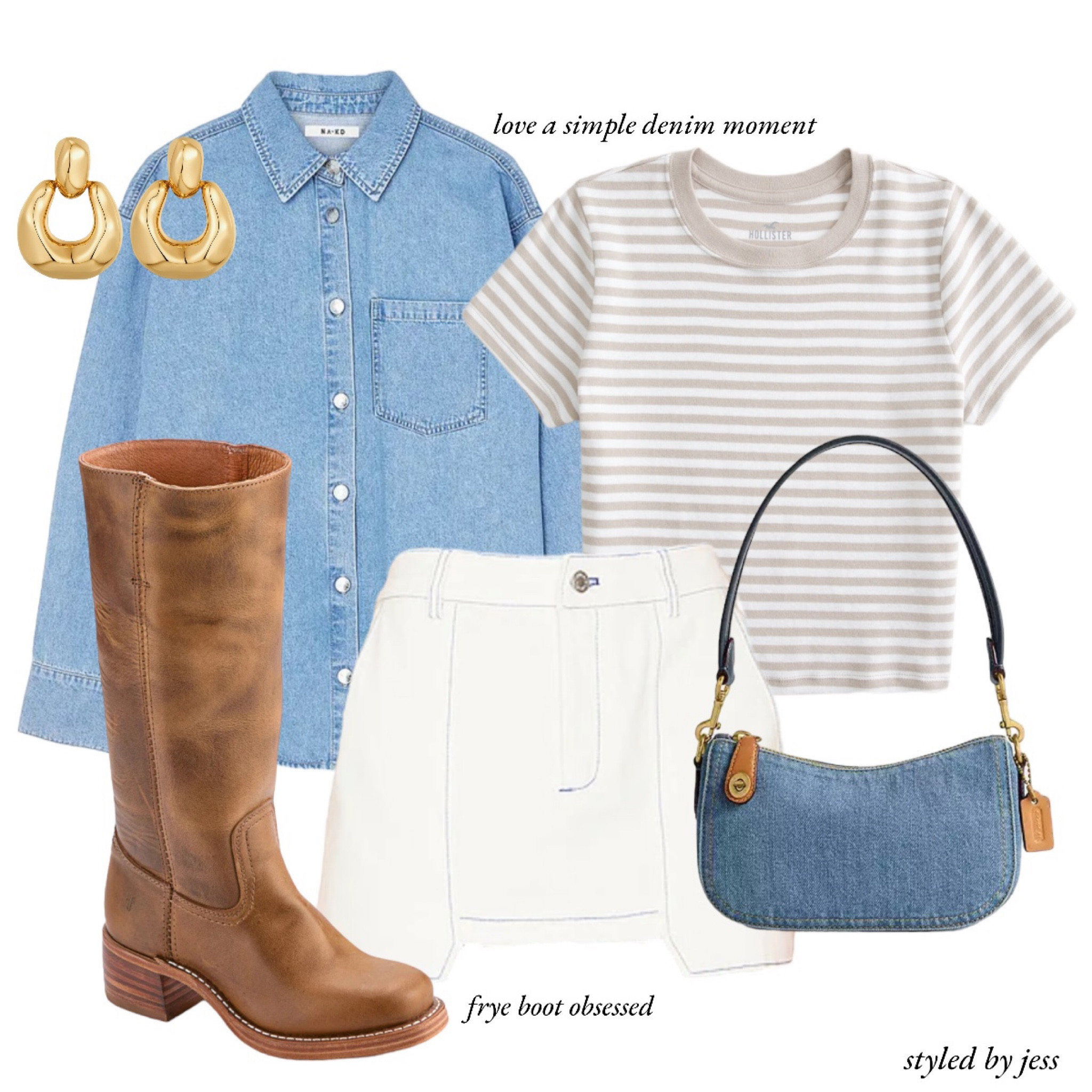 everyone has been obsessing over frye boots and so am i- pricey but so so good 

// shorts, concert outfit, country concert outfit, denim shirt, denim handbag, white denim skirt, frye boots, basic tee

#LTKStyleTip #LTKSeasonal #LTKShoeCrush