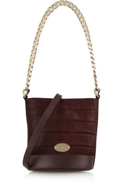 Jamie mini croc-effect calf hair and leather bucket bag | NET-A-PORTER (US)