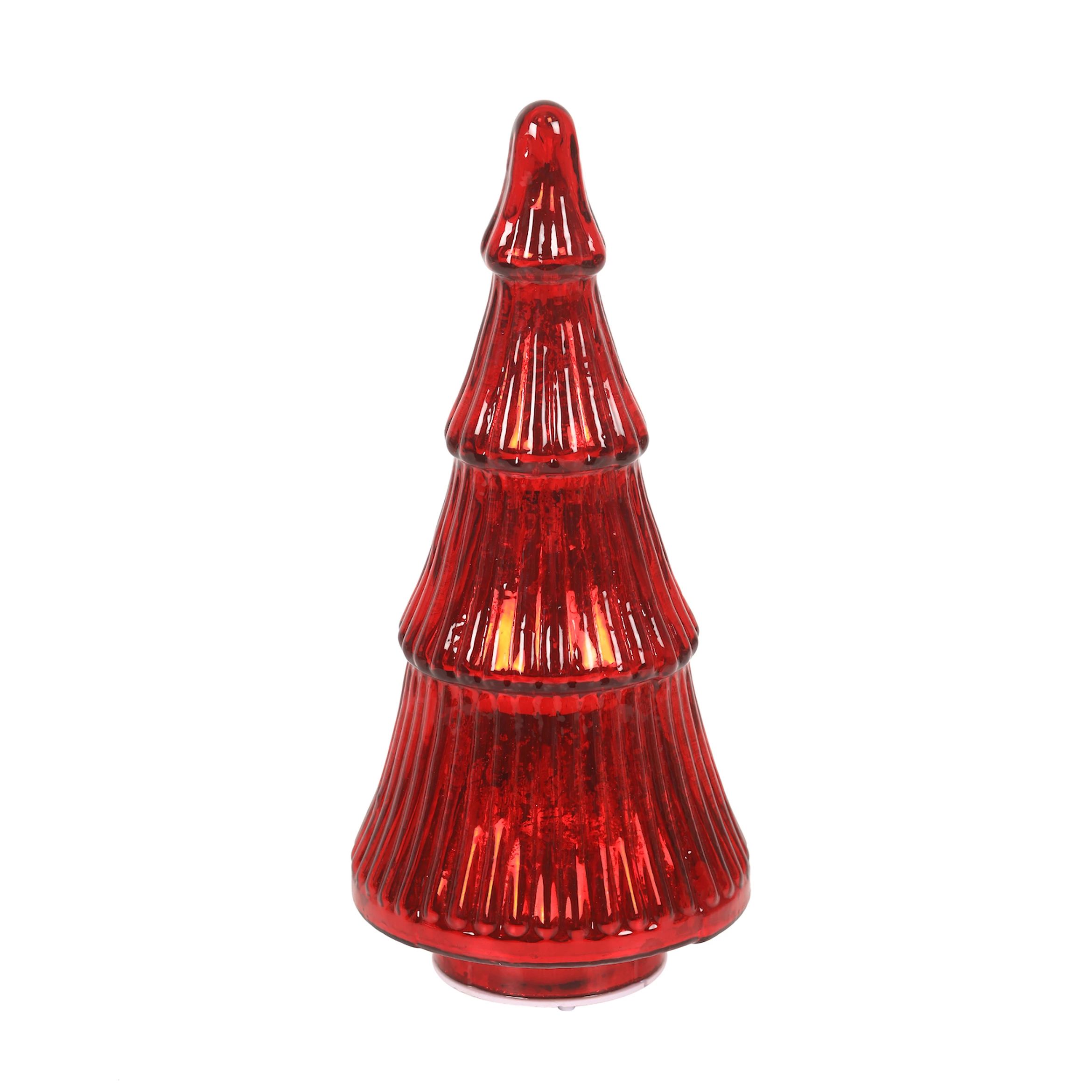 St. Nicholas Square® Red Swirl Glass LED Christmas Tree Table Decor | Kohl's