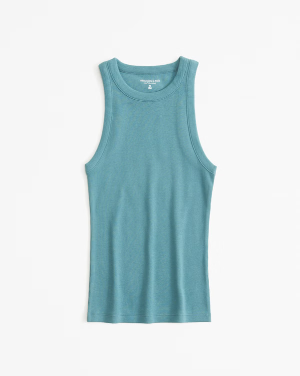 Women's Essential Tuckable High-Neck Rib Tank | Women's Tops | Abercrombie.com | Abercrombie & Fitch (US)
