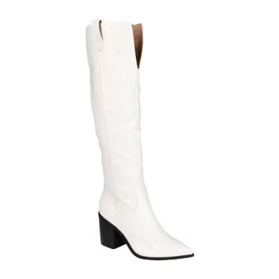 Journee Collection Womens Therese Wide Calf Stacked Heel Riding Boots | JCPenney