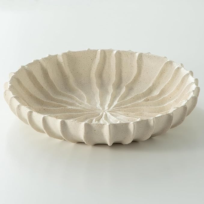 Large Decorative Bowl Fruit Bowl for Kitchen Counter, Resin Modern Decorative Tray for Home Decor... | Amazon (US)