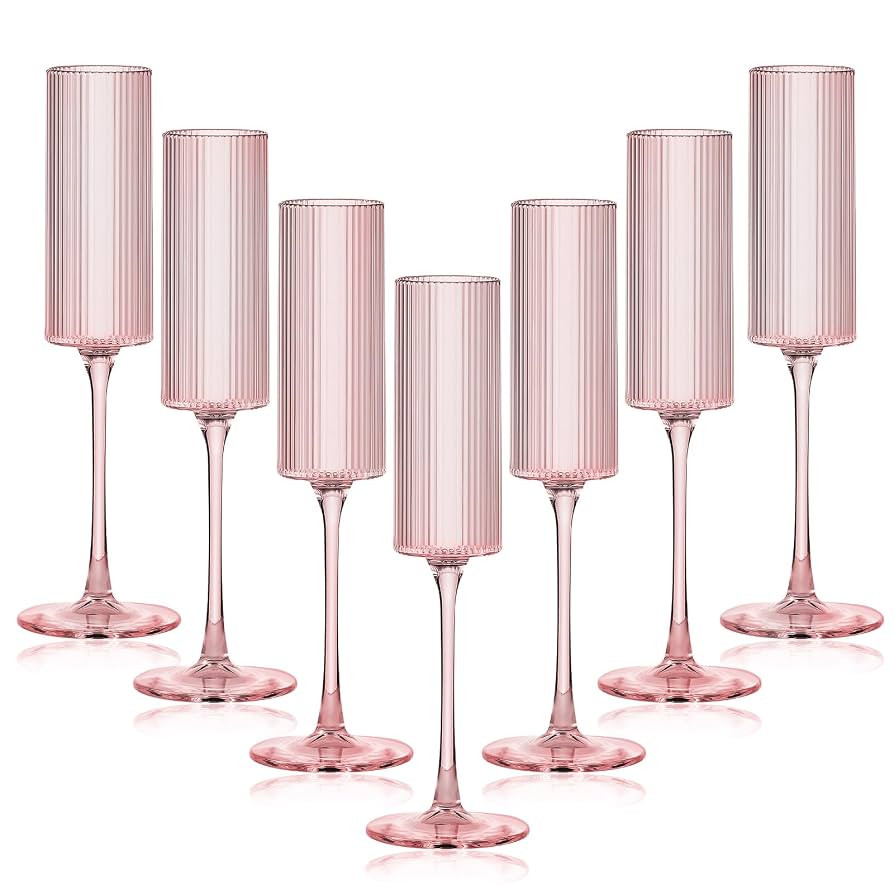 16 Pack Plastic Champagne Flutes, 5.5 Oz Unbreakable Goblet Glasses Reusable Champagne Toasting C... | Amazon (US)
