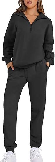 Prinbara Women 2 Piece Outfits Sweat Set 2024 Winter Oversized Sweatshirts Jogger Sweatpants Loun... | Amazon (US)
