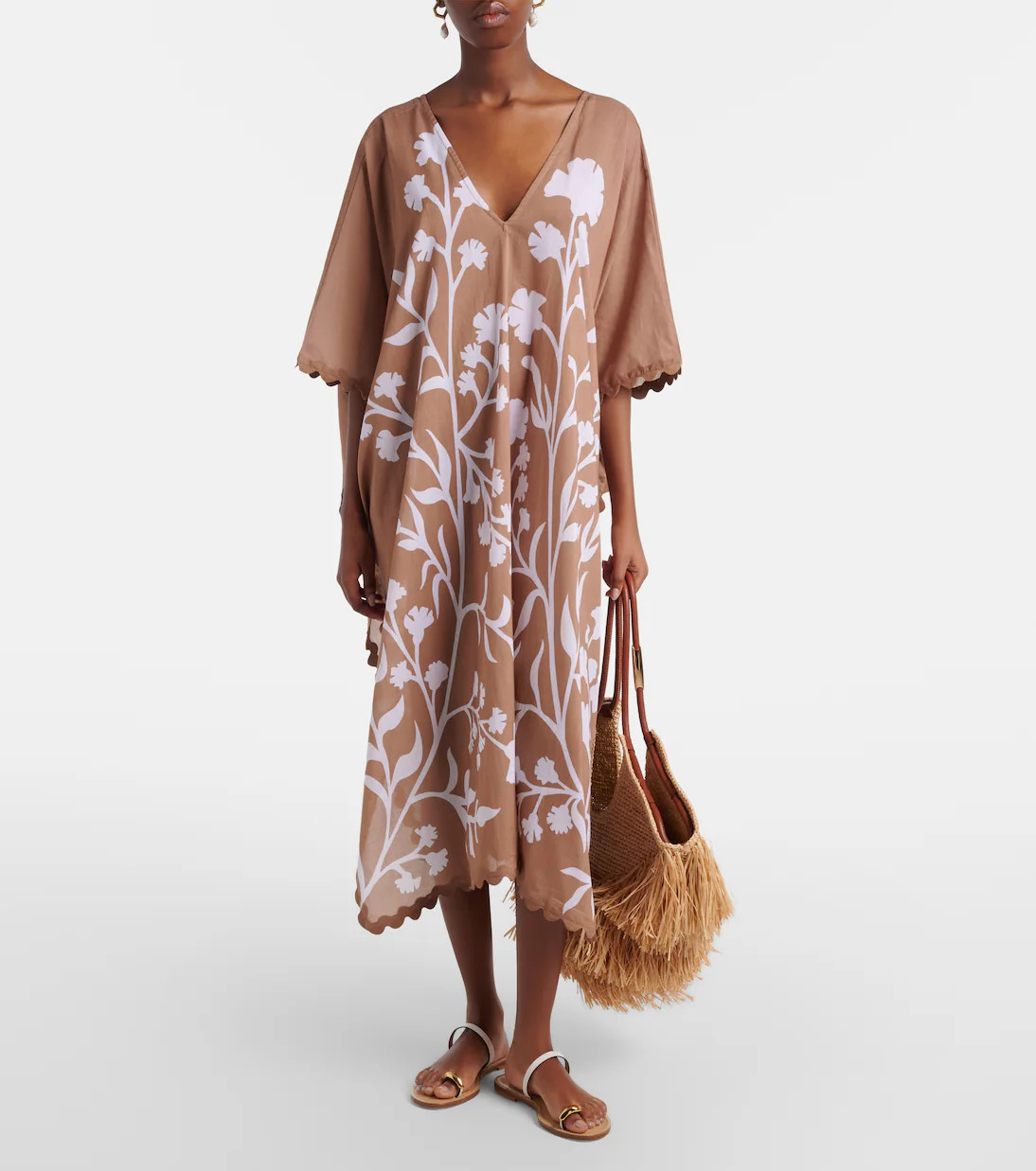 Floral scalloped cotton kaftan | Mytheresa (US/CA)