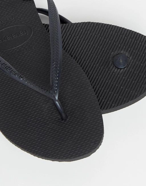 Havaianas black slim flip flops | ASOS UK