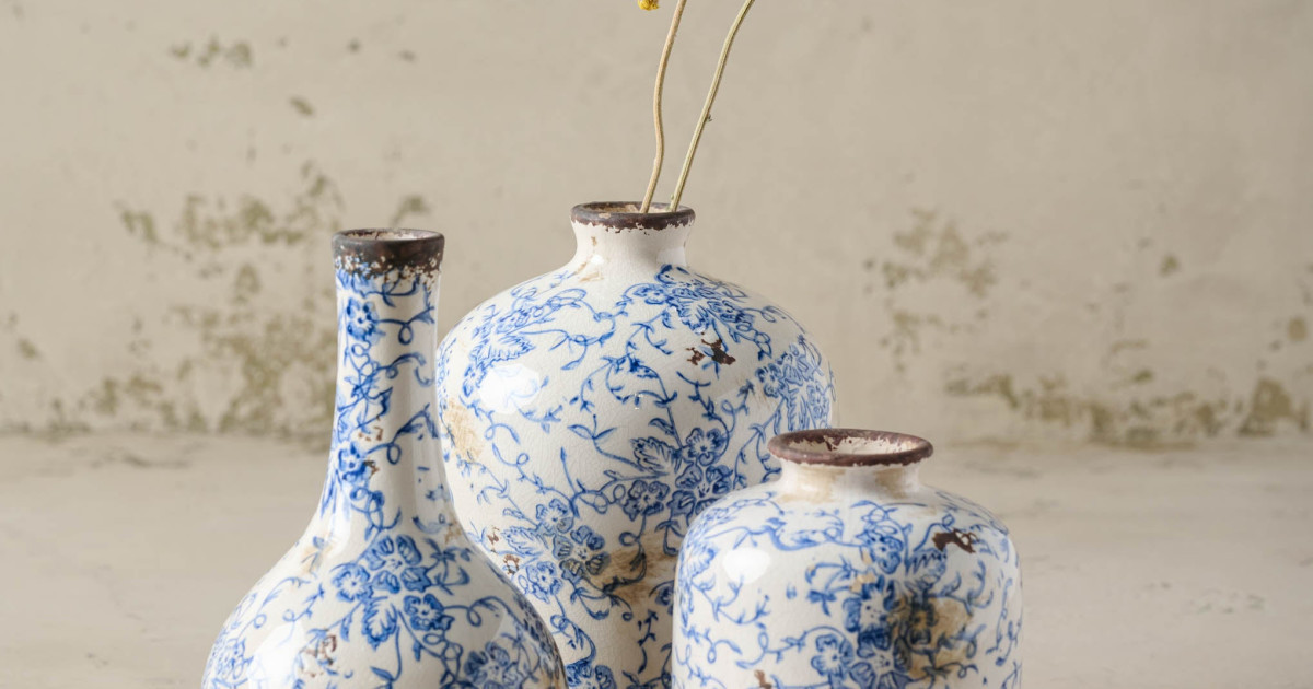 Blue and White Distressed Vase | Magnolia