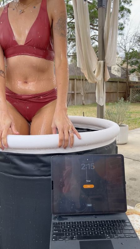 If you are looking for something to help give you better mental focus and clarity, and boost your mood, you may have become ice bath curious too. 🙋🏻‍♀️ sign me up for all the mood boosting benefits, including pain and inflammation reduction. 

I took the plunge in our home cold tub, knowing that it is good for us to feel and move through discomfort. I’d love to hear your experience if you’ve done cold plunges/ice baths for wellness or for sports therapy. 

#LTKfitness #LTKswim #LTKhome