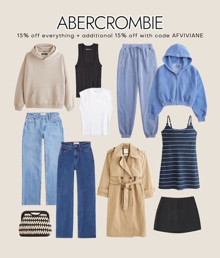 abercrombie is currently 15% off + an additional 15% with my code AFVIVIANE | staple items linked! 

#LTKSeasonal #LTKfindsunder100 #LTKsalealert