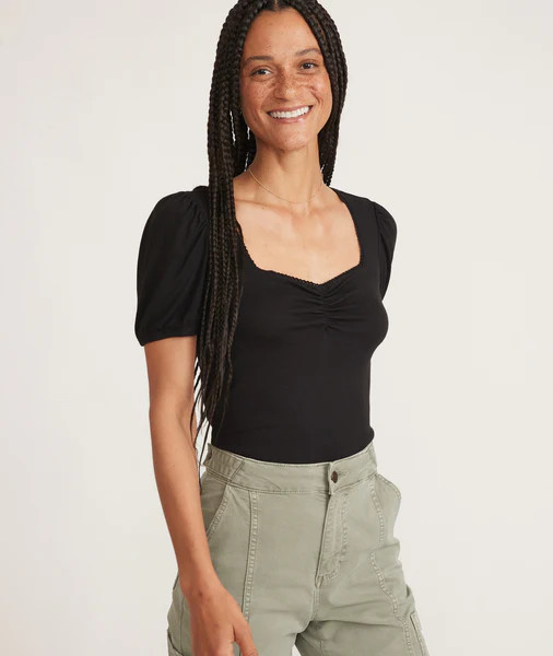 Lexi Rib Sweetheart Top | Marine Layer