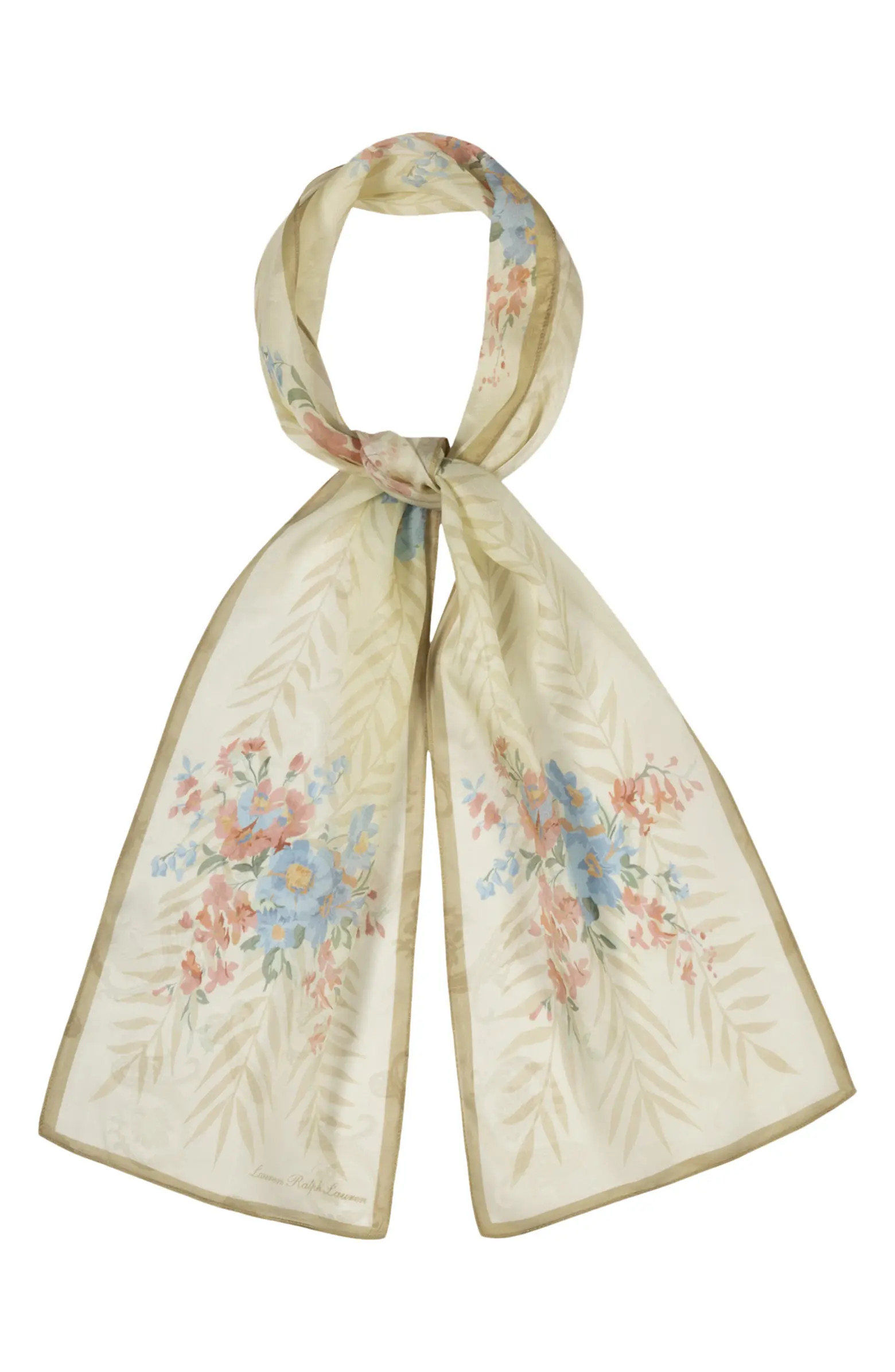 Lauren Ralph Lauren Floral Silk Oblong Scarf | Nordstrom | Nordstrom