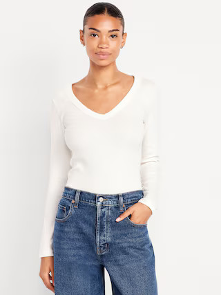 Cozy Snug Long-Sleeve V-Neck T-Shirt | Old Navy (US)