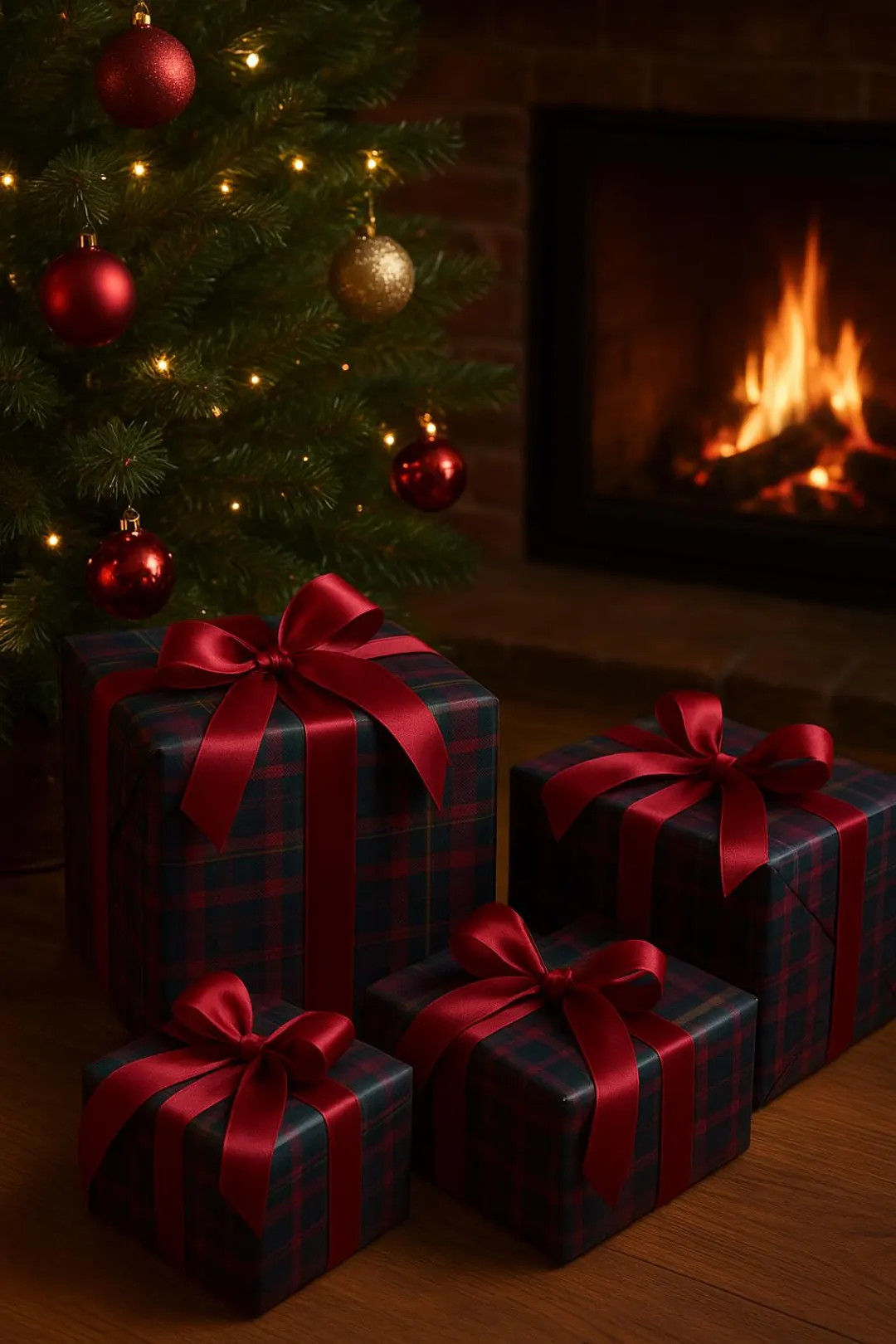 Papel de regalo navideño Ralph Lauren, elegante, a cuadros, rojo vino, azul marino y verde oscur... | Etsy (US)