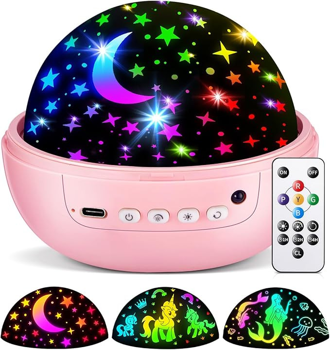 COOLNIGHT Unicorn Night Light Star Projector for Kids, 3 Films+93 Colors Kids Projector Night Lig... | Amazon (US)