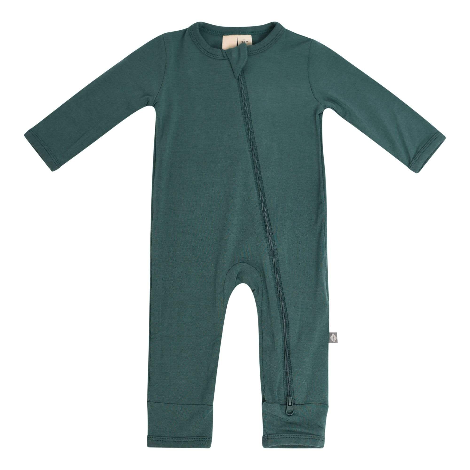 Zippered Romper in Emerald | Kyte BABY