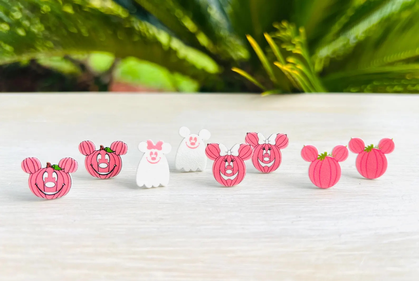 Pink Spooky Mouse & Ghost Earrings: Disney Halloween, Handmade Acrylic Nickel Free Studs Hypoalle... | Etsy (Global)