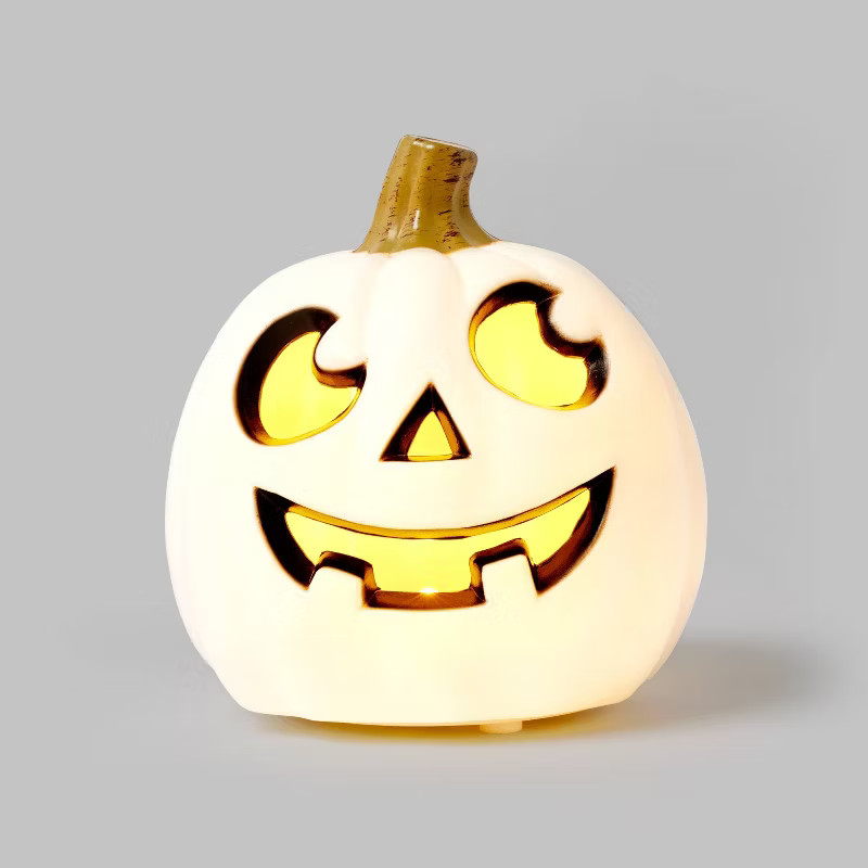 5" Light Up Pumpkin with Happy Face White Halloween Decorative Prop - Hyde & EEK! Boutiqu... | Target