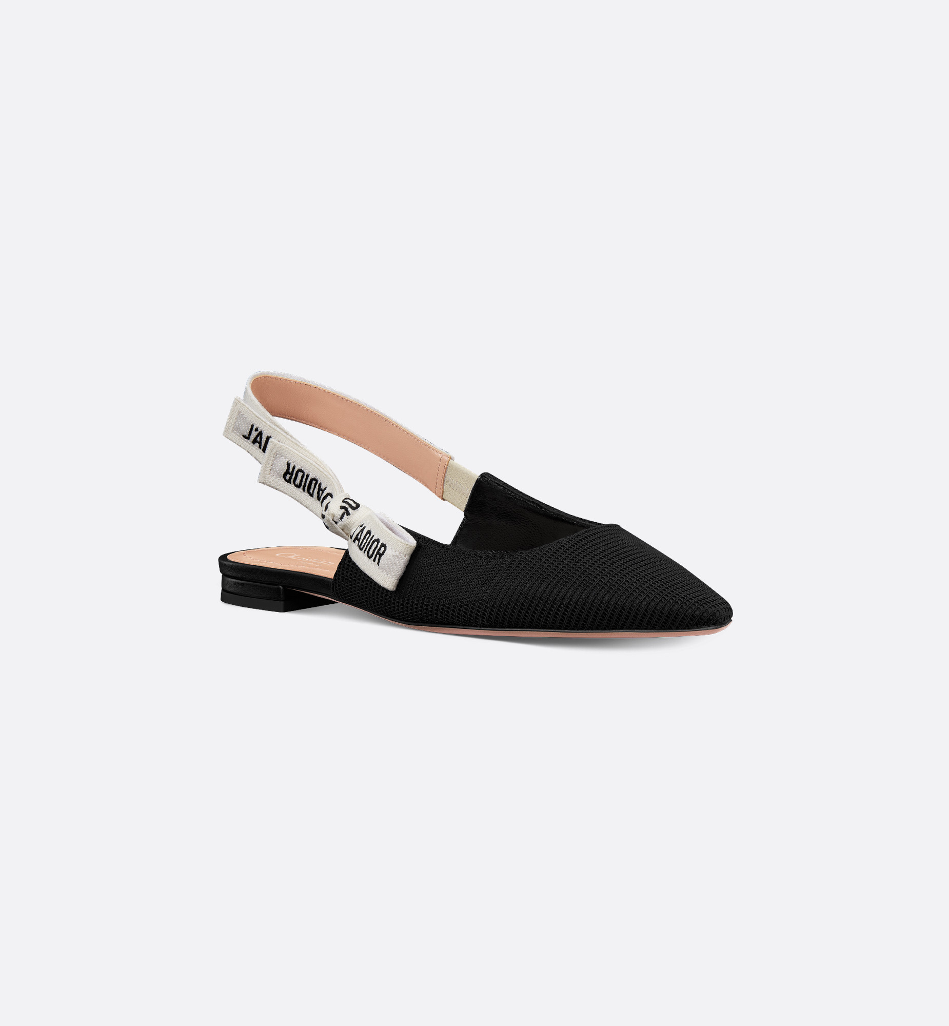 J'Adior Slingback Flat Black Technical Fabric | DIOR | Christian Dior Parfums UK