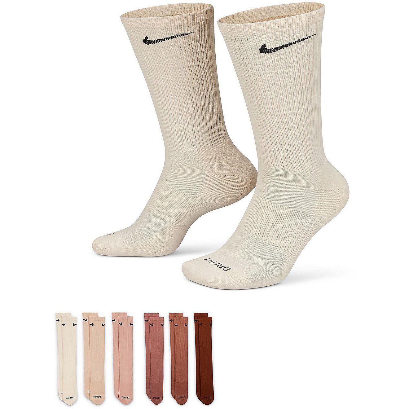 Nike Men's Everyday Plus Cushion Training Crew Socks 6 Pack | Academy | Academy Sports + Outdoors
